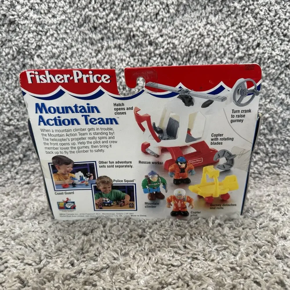 Vintage Fisher Price Mountain Action Team 72939 Helicopter Rescue Playset New